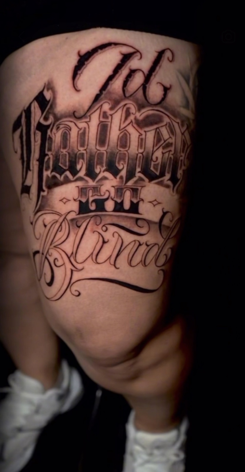 Freehand Lettering tattoo work by Damien