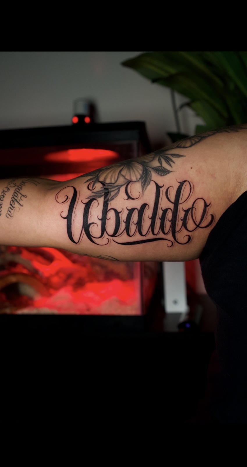 Freehand Lettering tattoo work by Damien