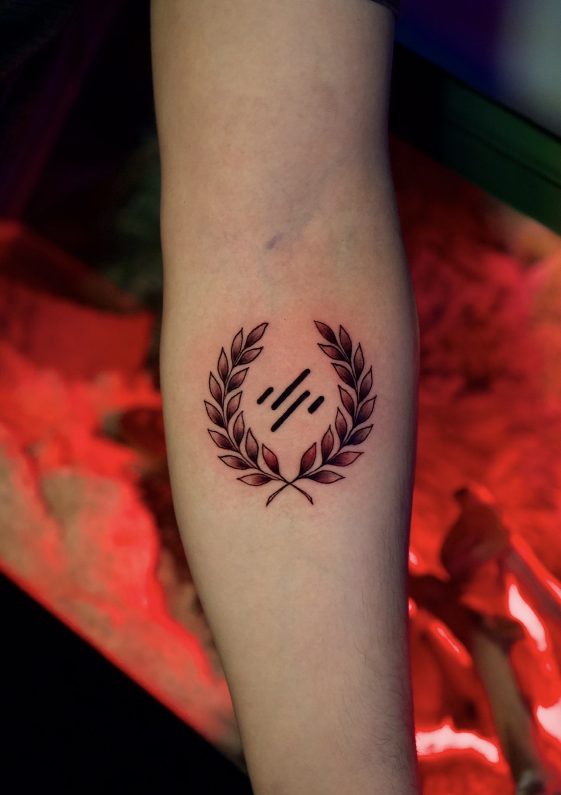 Freehand Lettering tattoo work by Damien