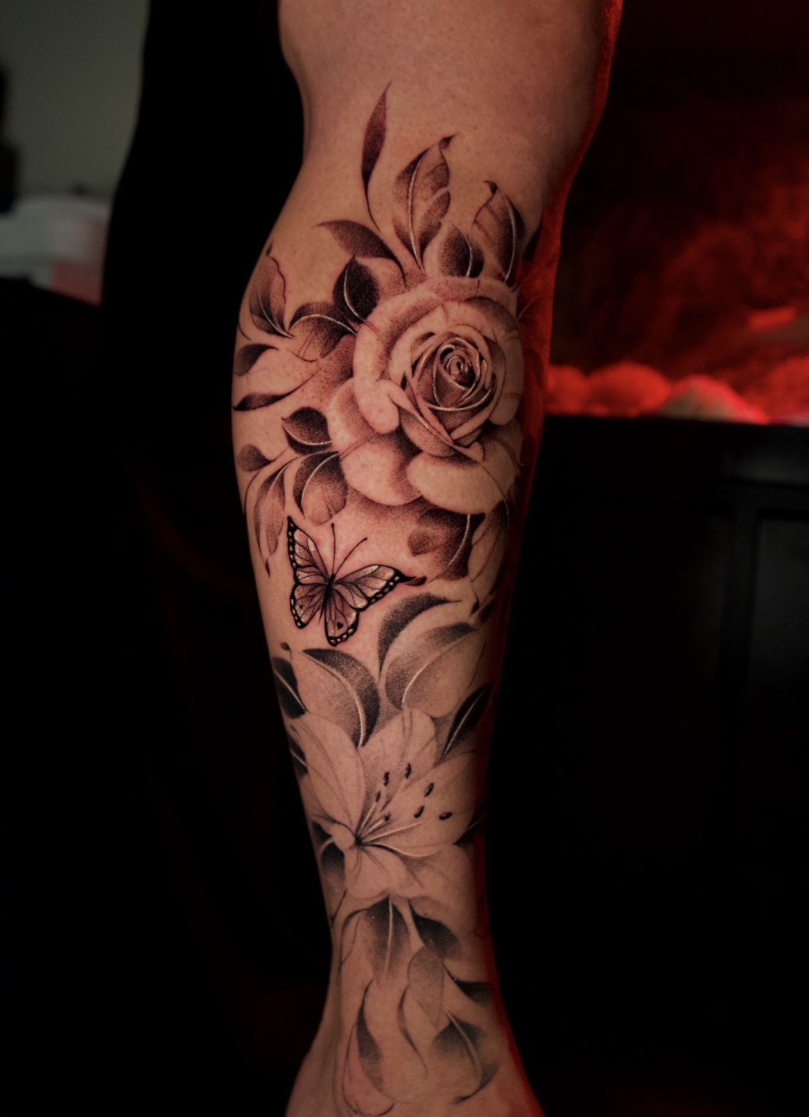 Stipple Shading tattoo work by Henry
