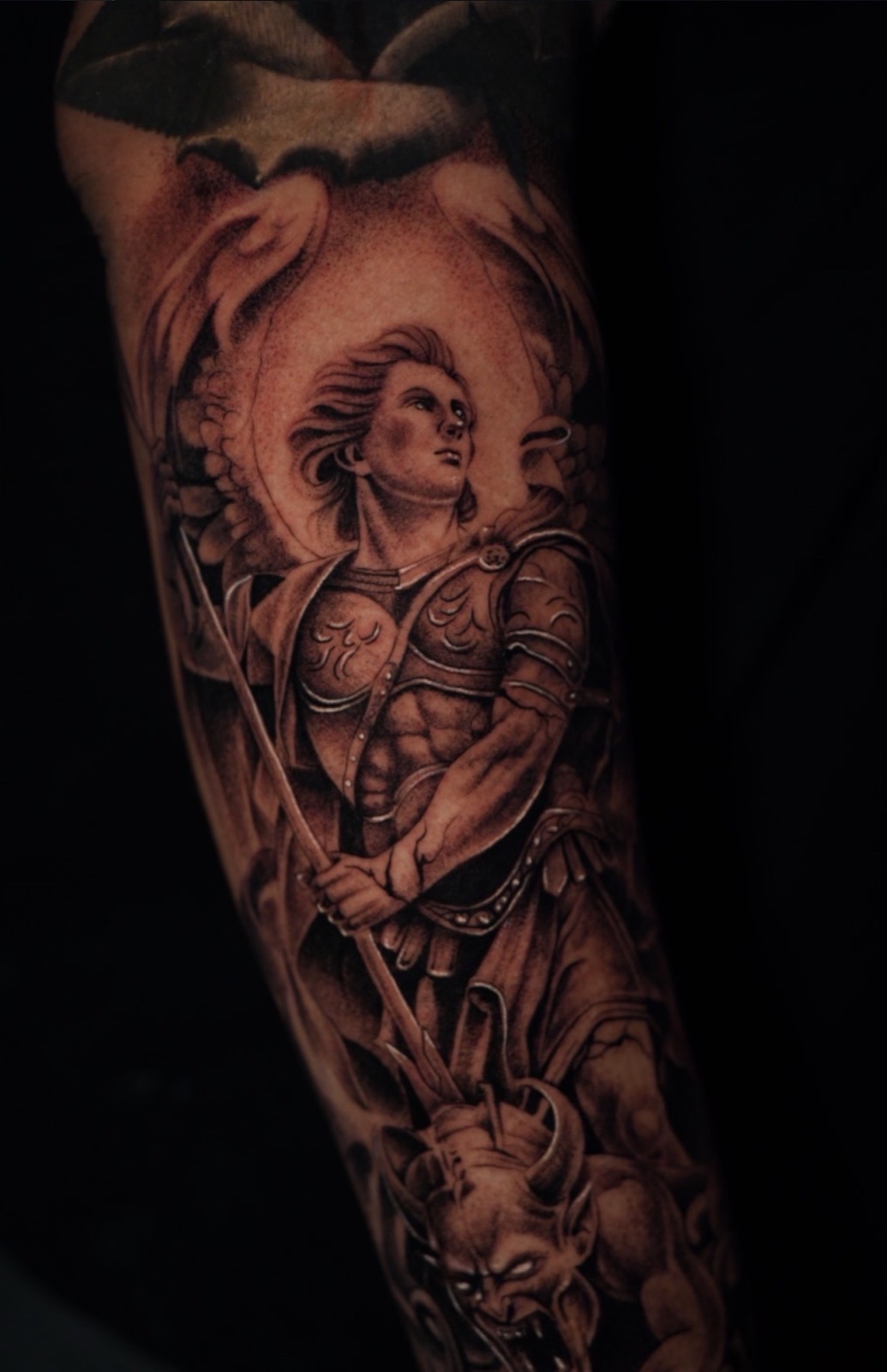 Stipple Shading tattoo work by Henry