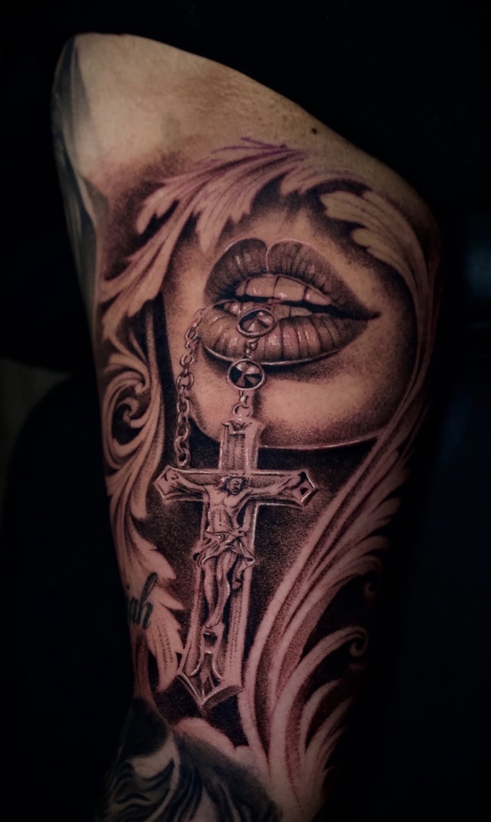 Stipple Shading tattoo work by Henry