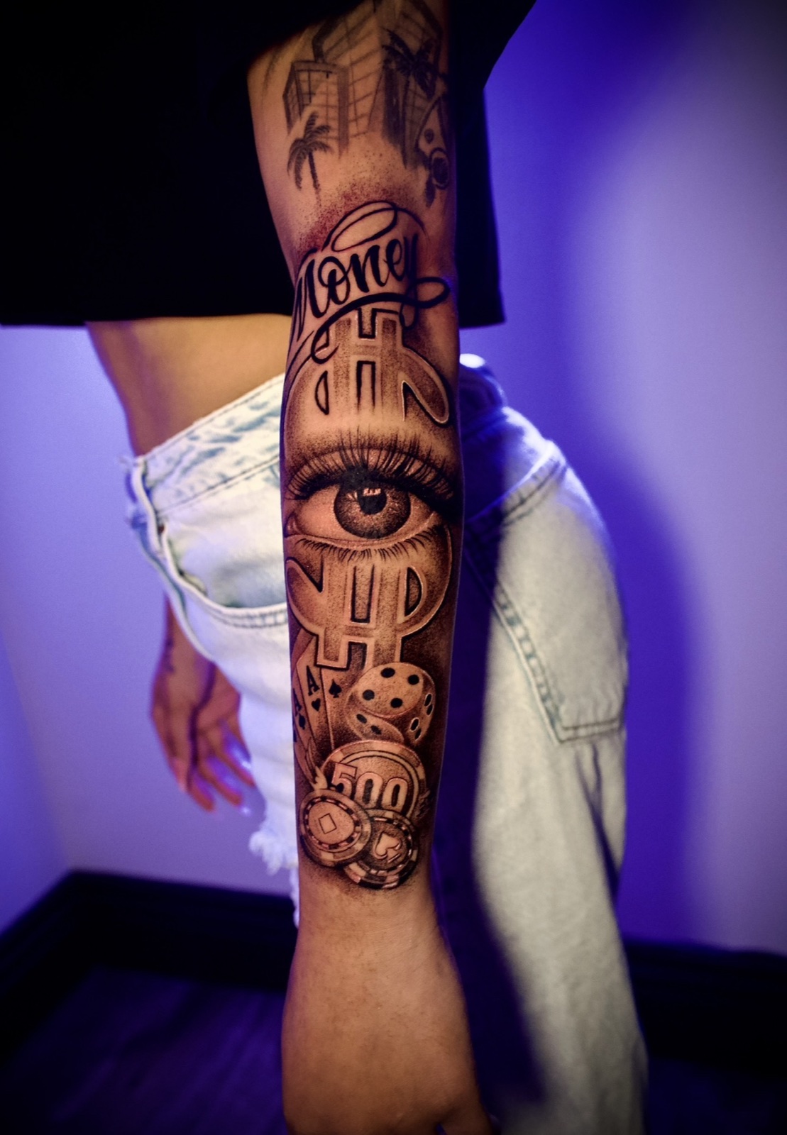 Stipple Shading tattoo work by Henry
